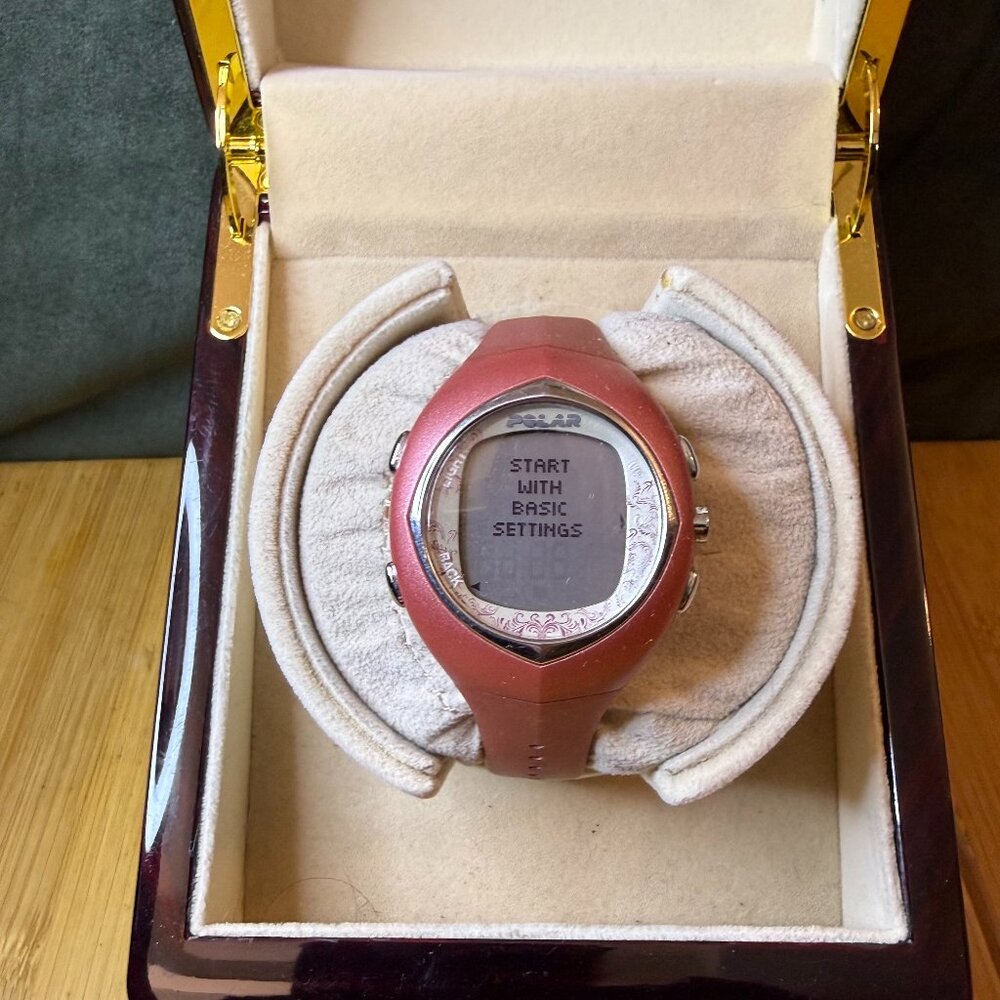 Polar F11 Digital Heart Rate Monitor/Fitness Tracker Watch, Red/Salmon